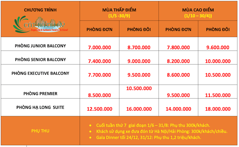 Gía tour du thuyền Diana cruise 2 ngày 1 đêm
