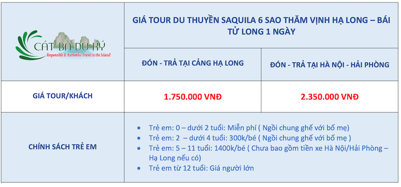 Giá tour du thuyền 5 sao thăm vịnh Hạ Long - Bái Tử Long 1 ngày